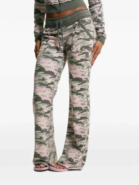 Pantaloni Juicy Couture cu imagine cu model camuflaj alergare verde