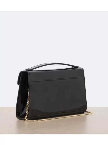 Top Aquazzura din piele de lac negru