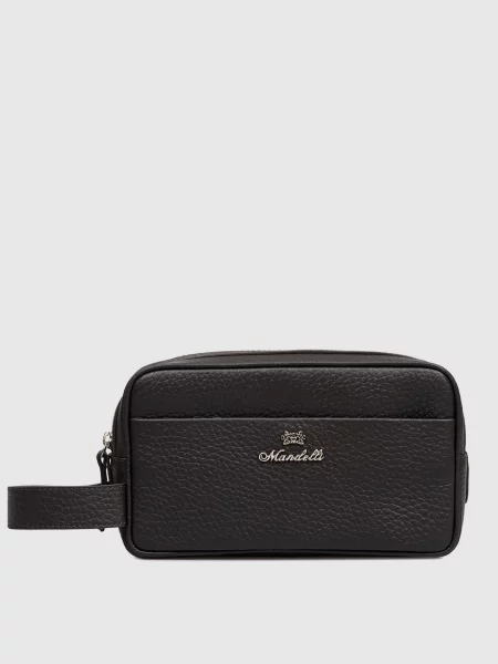 Кожаная косметичка Enrico Mandelli коричневая