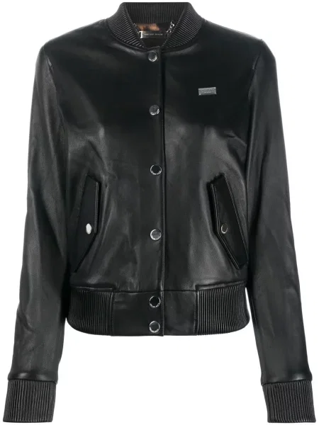 Geanta de piele Philipp Plein negru
