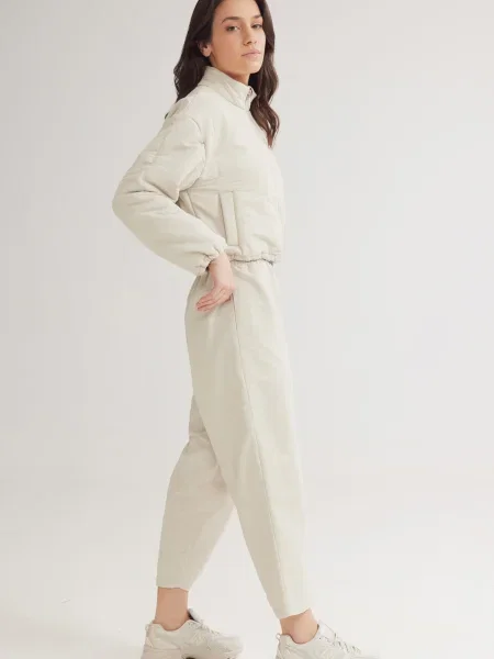Pantaloni Brooklyn kitt alb
