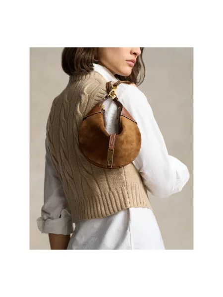 Polo Ralph Lauren torebka hobo skórzana brązowa