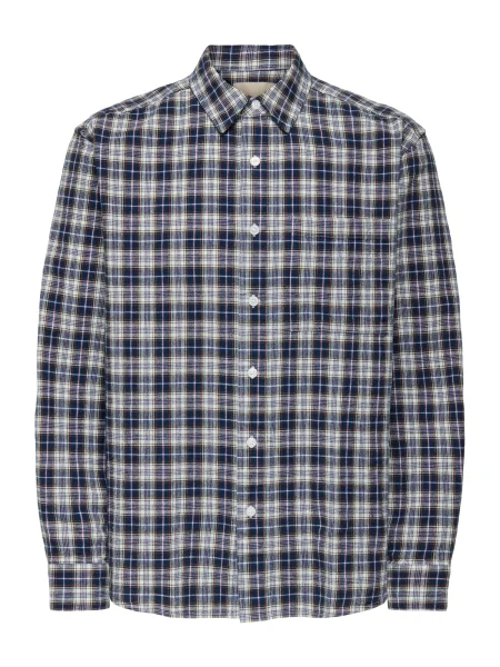 Only & Sons Košile ONSRAFAEL tmavě modrá / sépiová bílá