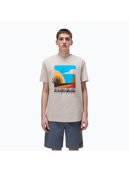 Napapijri мъжка тениска S-Arbia feather gr бежово