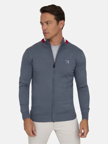 Jacey Quinn Kardigan čedičová šedá / červená bílá