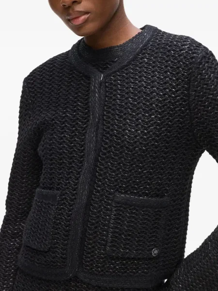Geacă Karl Lagerfeld din tweed negru