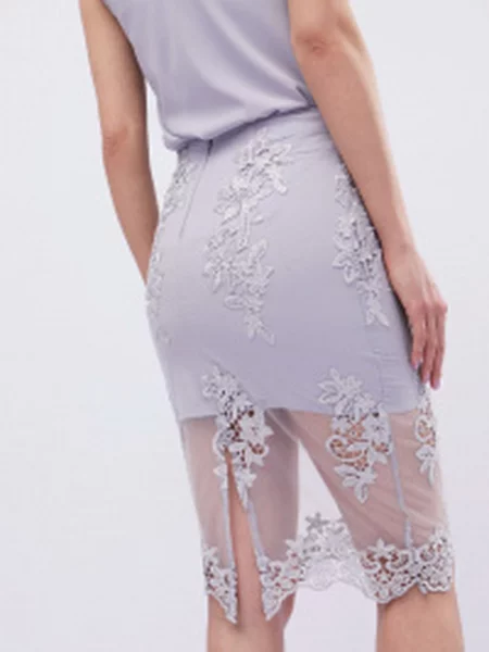 CARICA Спідниця міді срібний