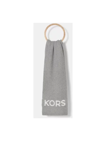 MICHAEL Michael Kors szalik z domieszką wełny gładki szary