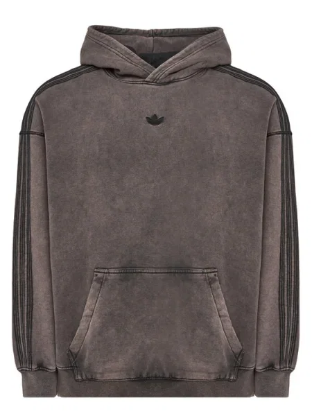 Ретро суичър с качулка Adidas с качулка сиво