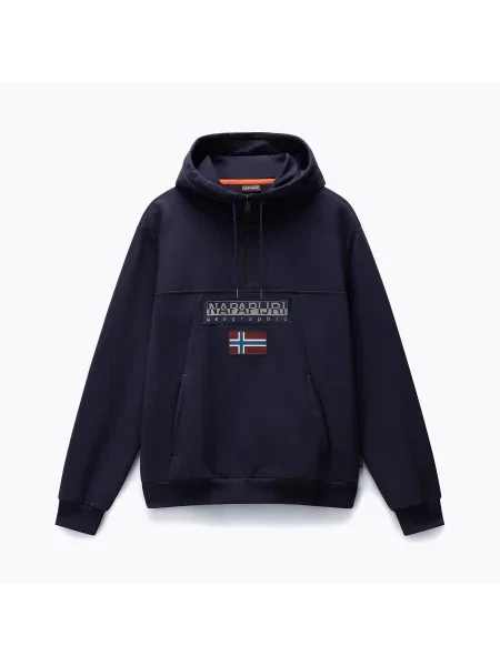 Мъжки суитшърт Napapijri Burgee Half Zip Hooded blu marine синьо