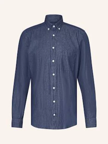 Strokesman's Košile Regular Fit V Džínovém Vzhledu tmavě modrá