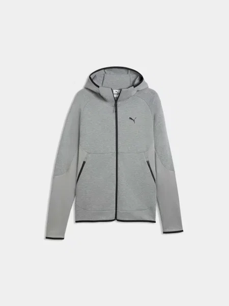 Спортивна кофта PUMA Tech Full-zip Hoodie комбінований верх сірий