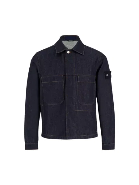 Kurtka jeansowa Stone Island z kamieniami niebieska