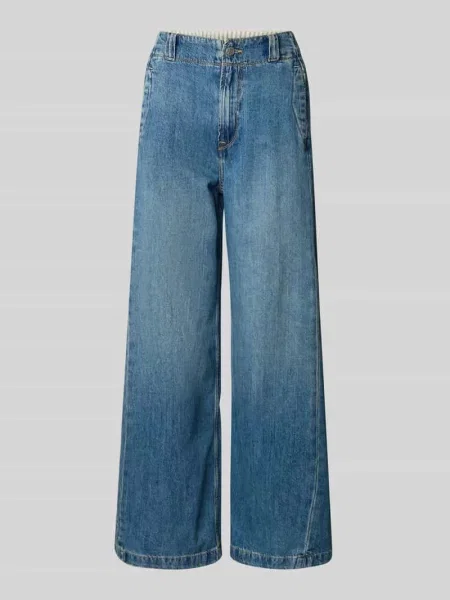 Jeansy z szeroką nogawką z mieszanki bawełny model ‘JAIMY’ Pepe Jeans niebieskie