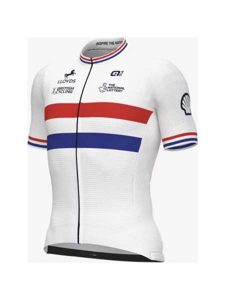 Koszulka rowerowa damska National Champion Great Britain PRS krótki rękaw S biały