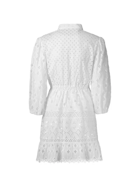 Rochie mini Temptation Positano cu broderie alb