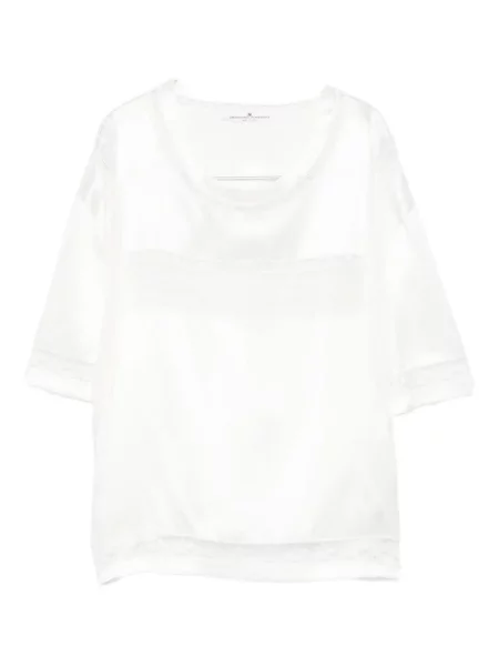 Top Ermanno Scervino de mătase alb