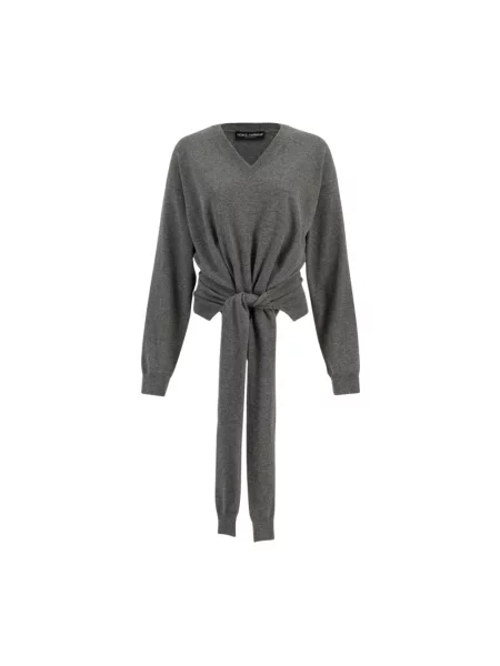 Sweter Dolce And Gabbana z kaszmiru szary