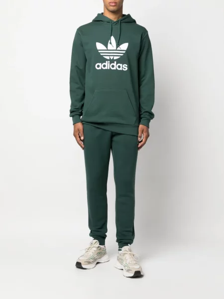 Hanorac cu glugă Adidas cu imagine verde