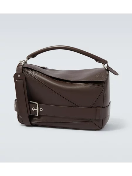 Geantă Loewe din piele biker maro