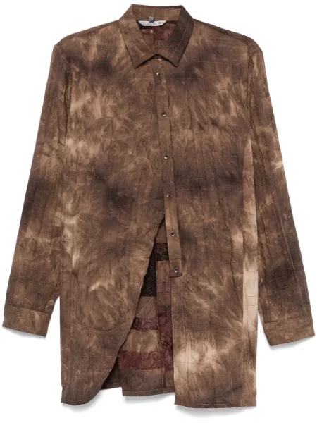 Риза Chiahung Su с tie-dye ефект кафяво