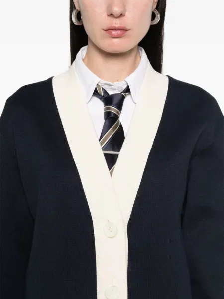 Cardigan Thom Browne cu decolteu în V albastru