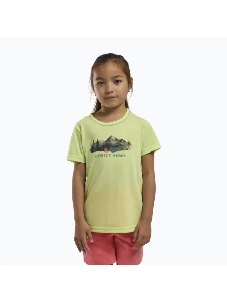 Koszulka dziecięca Jack Wolfskin Hiking Graphic T print cool matcha żółta
