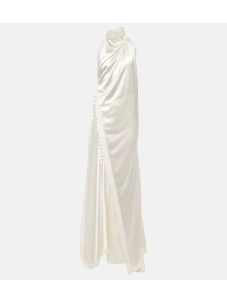 Rochie Danielle Frankel de mătase alb