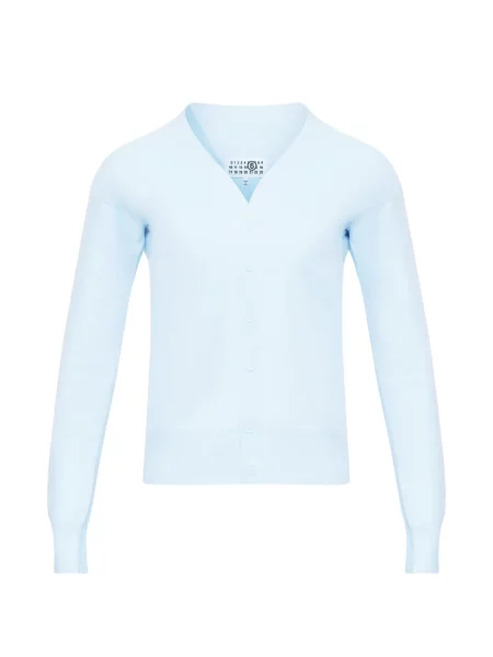 Cardigan Mm6 Maison Margiela cu decolteu în V albastru