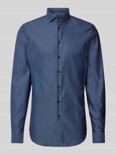 Koszula biznesowa o kroju slim fit z bardzo długim rękawem o jakości premium Jake*s granatowa