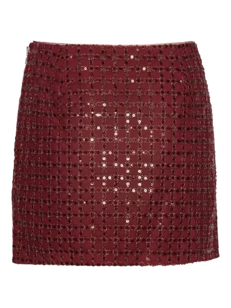 Fusta mini Rotate Birger Christensen cu paiete roșu