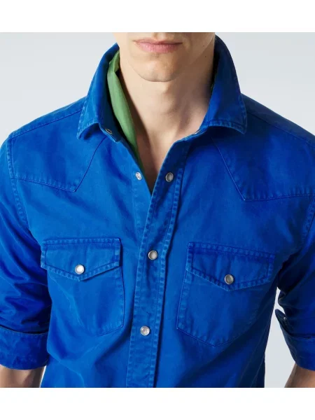 Cămașă Tom Ford din țesătură twill albastru