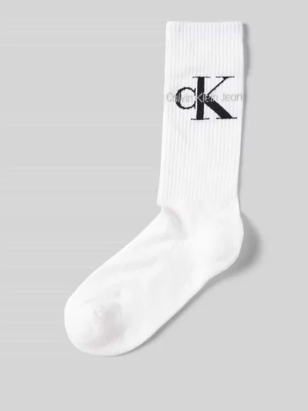 Skarpety z nadrukiem z logo Ck Calvin Klein białe