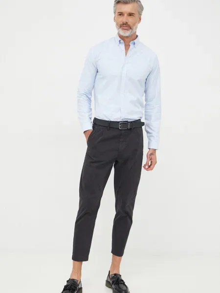 Košile Lindbergh slim s límečkem button-down modrá