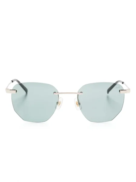 Ochelari de soare Dunhill cu imprimeu geometric auriu