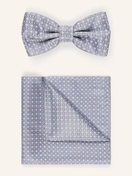 Prince Bowtie Sada: Motýlek A Kapesník / tmavě modrá šedá