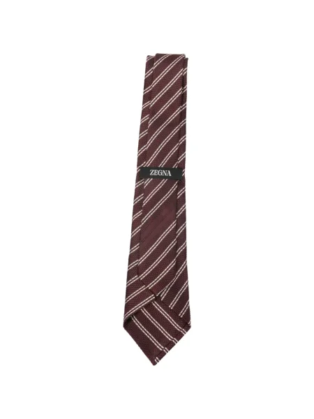 Cravată Zegna de mătase cu dungi roșu