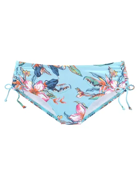LASCANA Slip costum de baie albastru deschis / roz portocaliu / verde alb