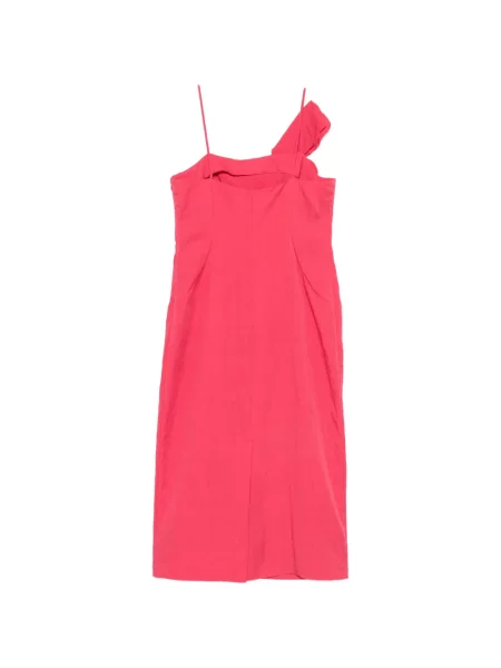 Rochie midi Blumarine cu volane cu bretele roz