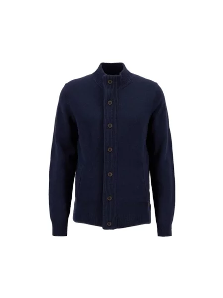 Sweter Barbour wełniany niebieski