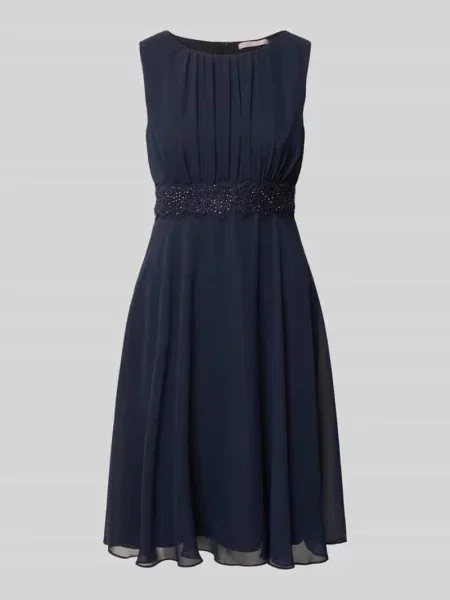 Sukienka koktajlowa do kolan z tasiemką w talii Christian Berg Cocktail