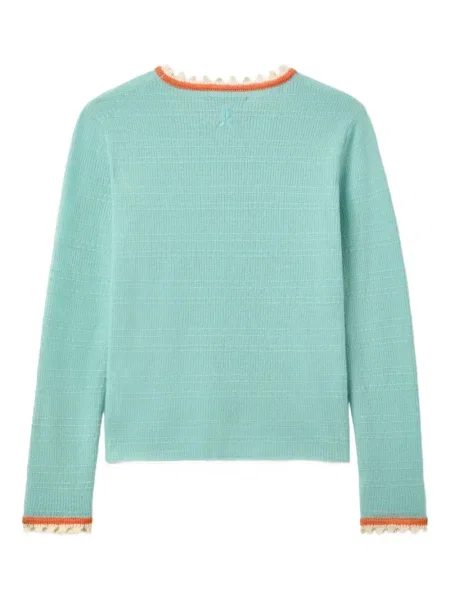 Pulover La Doublej cu decolteu rotund verde