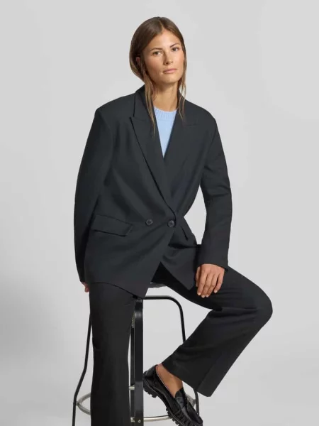 Żakiet o kroju relaxed fit z dodatkiem Myon czarna