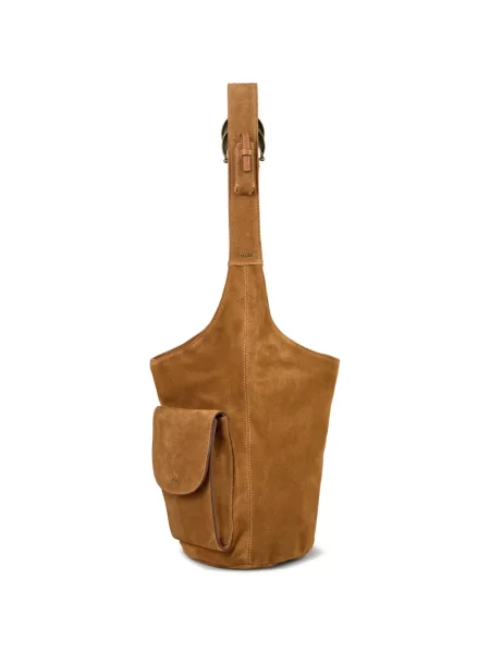 Geantă Ba&sh din piele de căprioară maro