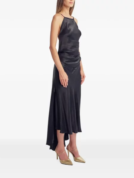 Rochie midi Irina Schrotter asimetrică negru