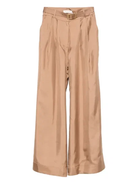 Pantaloni Zimmermann plisate maro