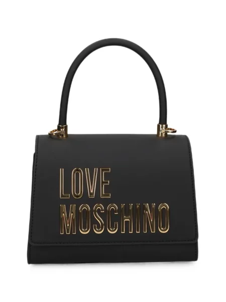 Geantă shopper Love Moschino cu autograf negru