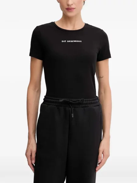 Scurt tricou Ea7 Emporio Armani cu imagine negru