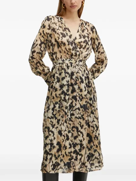 Rochie midi Morgan cu decolteu în V plisată până la genunchi