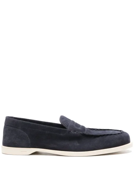 Pantofi loafer John Lobb din piele de căprioară albastru